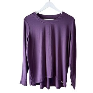 Athleta Purple Long Sleeve Top Tunic High Low Hem Casual Athleisure‎ Womens
